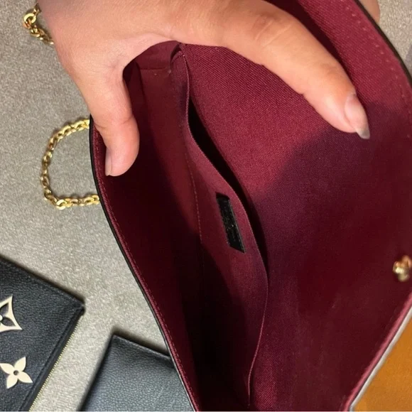 Louis Vuitton Black Felicie Pochette Bicolor Monogram Giant Empreinte - Picture 7 of 11